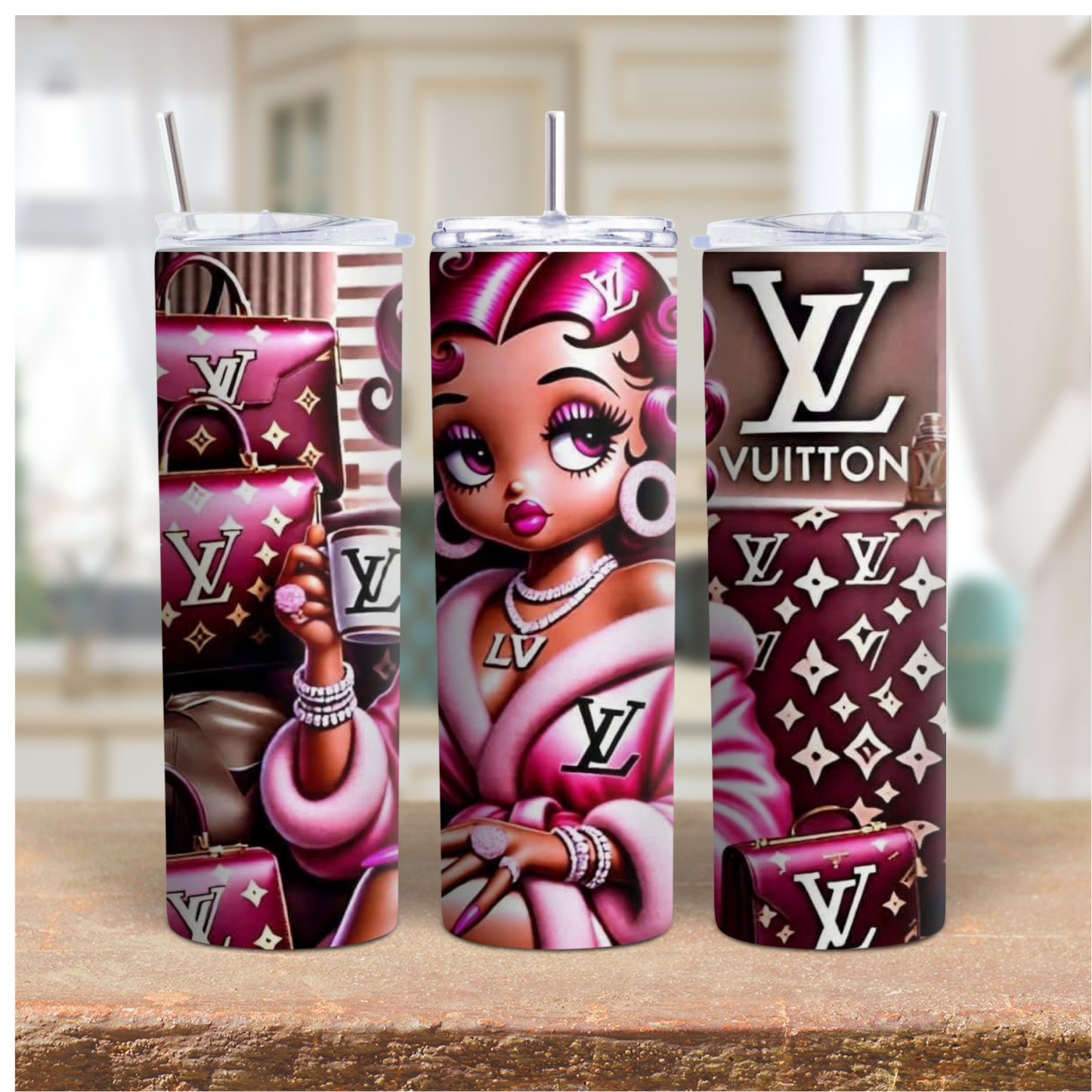 Pink LV Betty Boop 20oz Tumbler