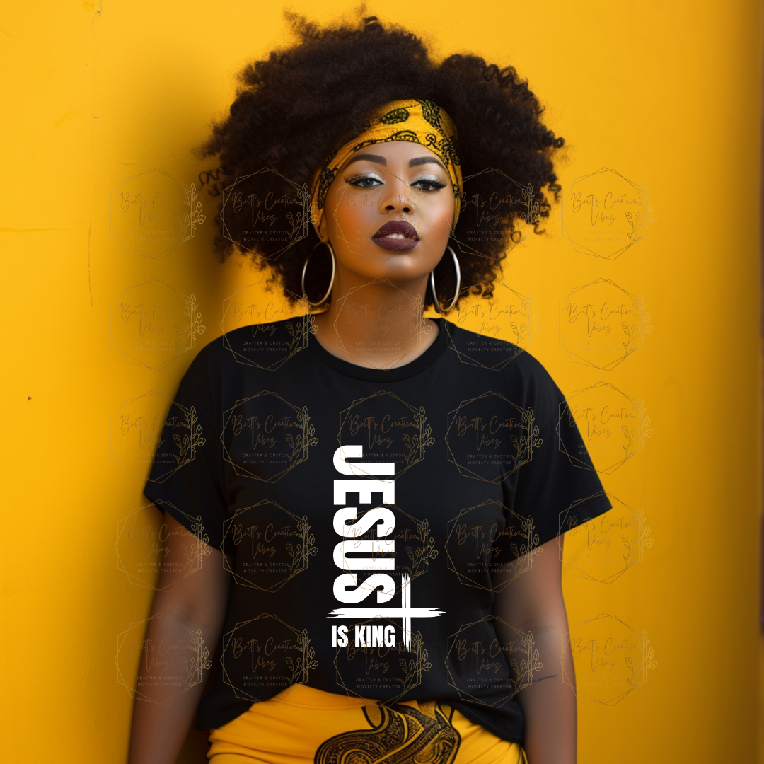 Jesus is King Tee with Cross