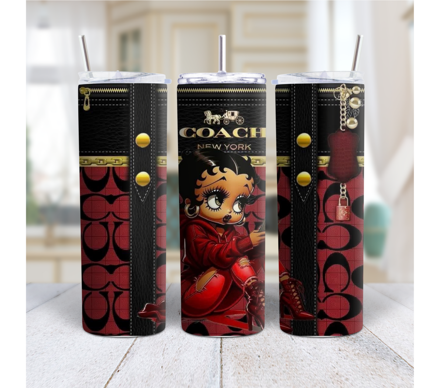 Black Betty Boop Tumbler, Designer Betty Boop