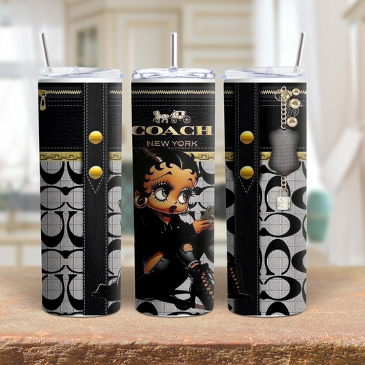 Black Betty Boop Tumbler, Designer Betty Boop