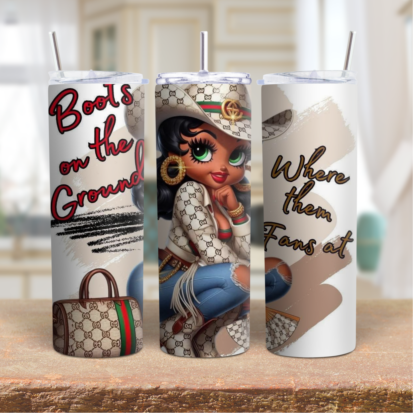 Boots on the ground Betty Boop 20 oz Tumbler