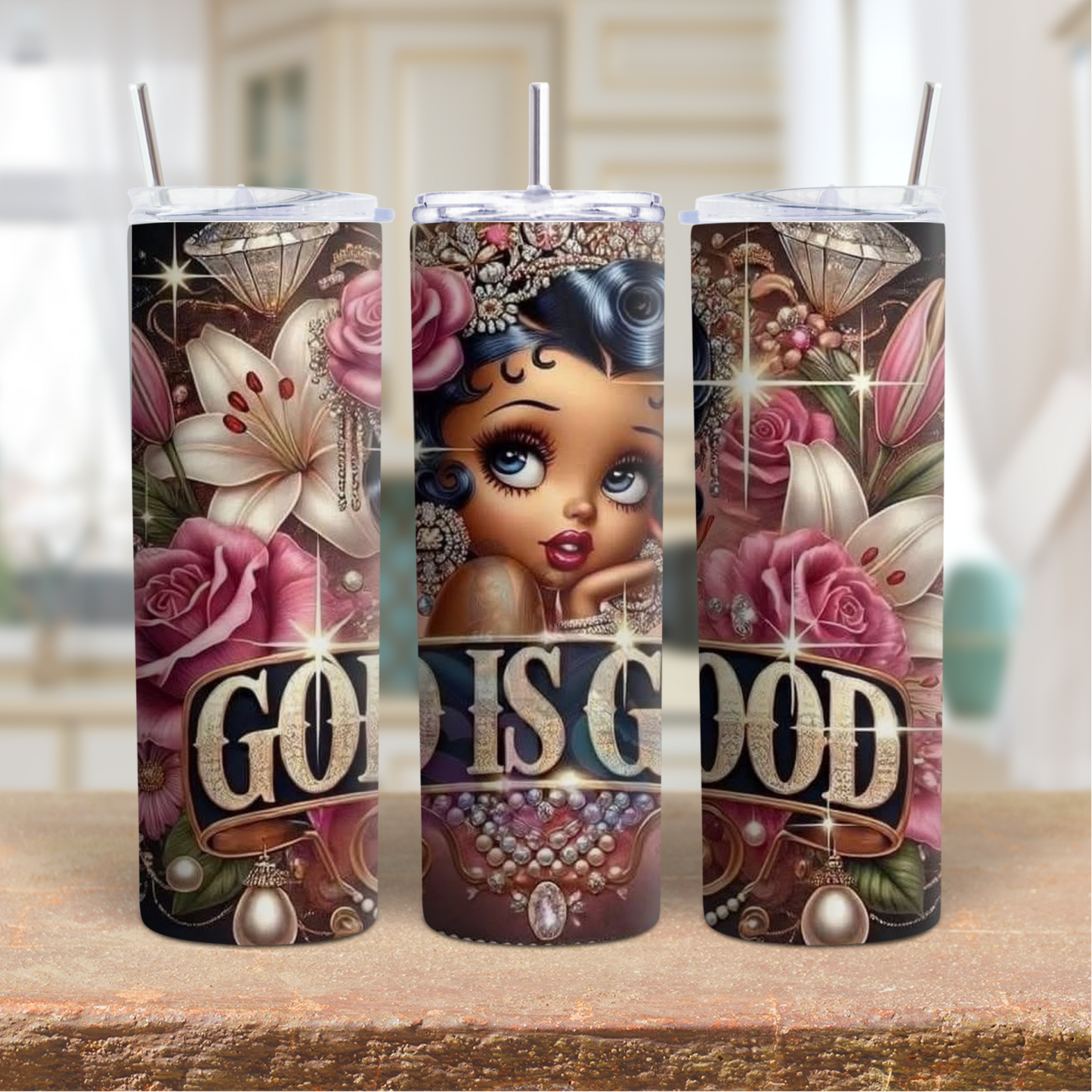 God is Good Betty Boop 20 oz Tumbler