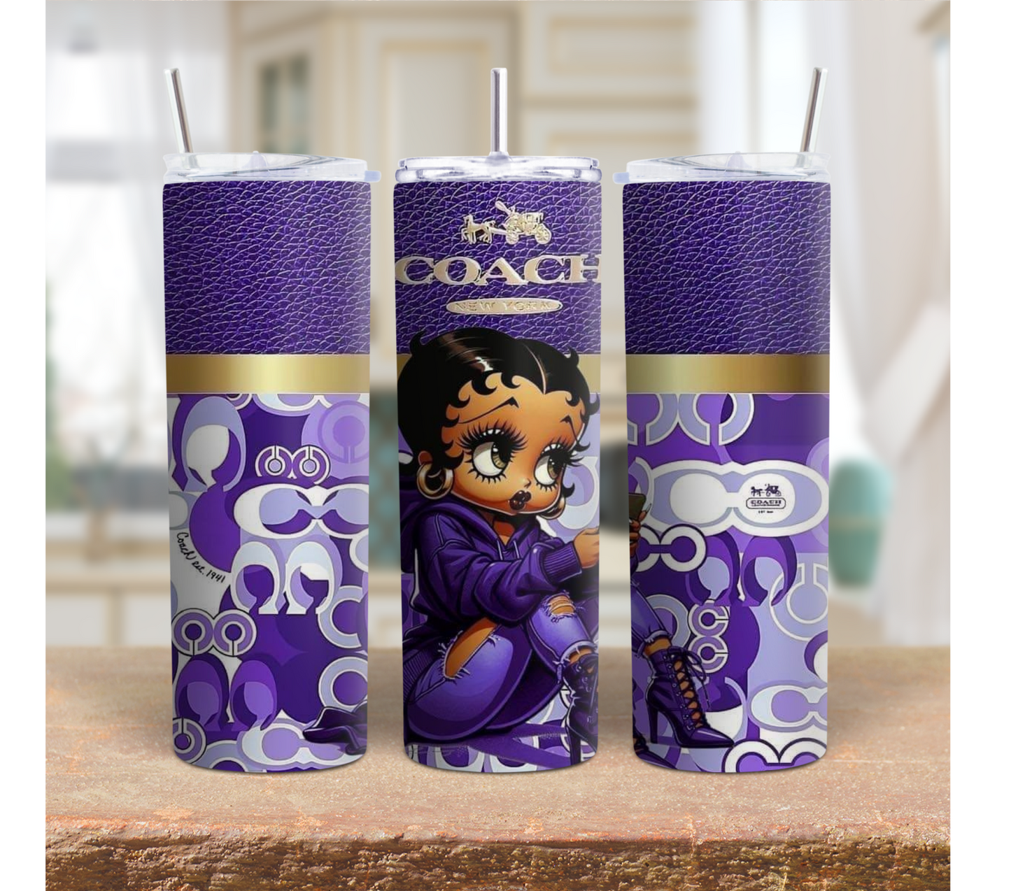Black Betty Boop Tumbler, Designer Betty Boop