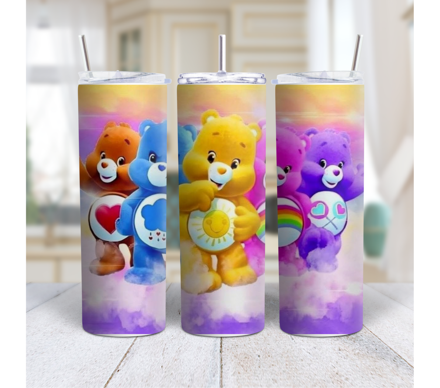 Care Bear Tumbler – Colorful Stainless Steel Insulated Cup with Lid & Straw | Cute Character Gift