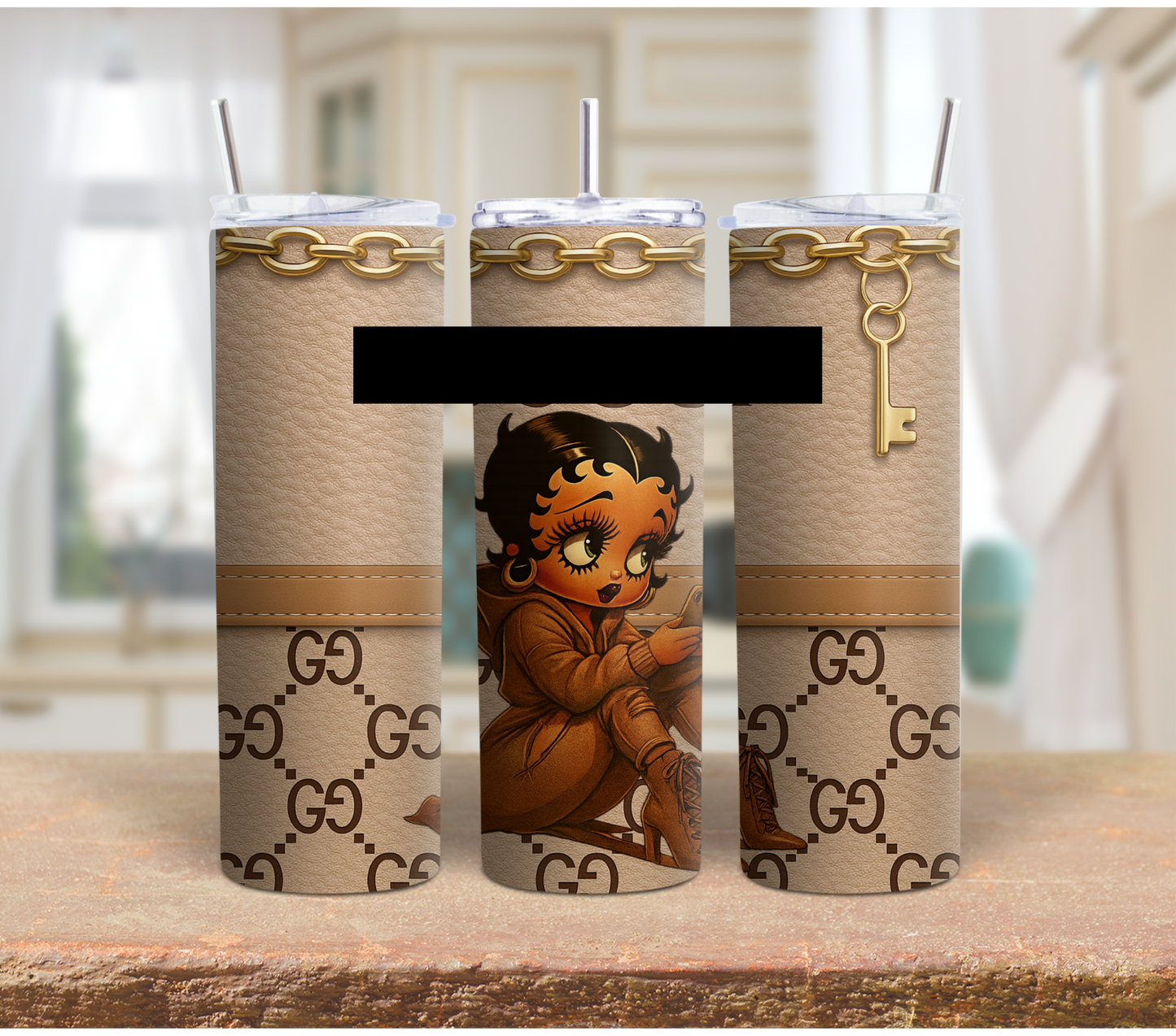 Designer Betty Boop 20oz Tumbler – Stylish Stainless Steel Insulated Cup with Lid & Straw