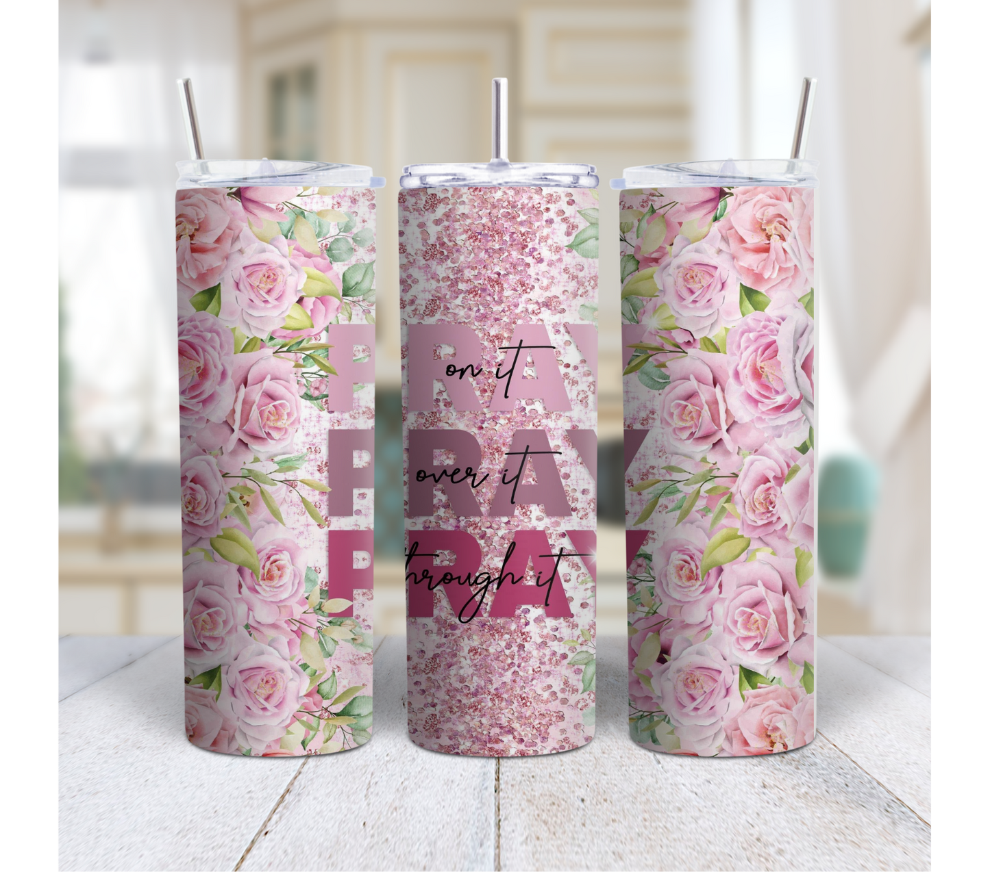 PRAY PRAY PRAY 20oz Tumbler – Inspirational Stainless Steel Cup