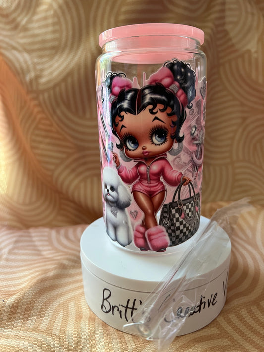 Betty Boop 16oz Can Glass Cup