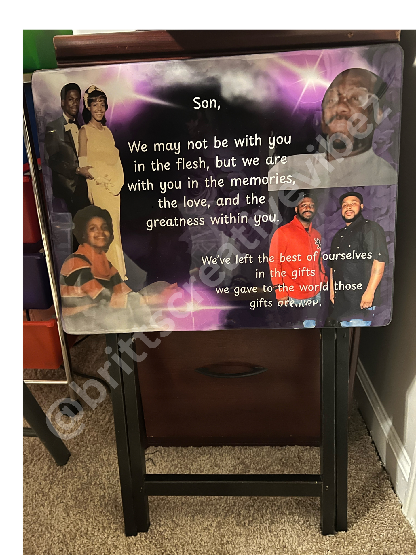 Custom Memorial TV Tray Table – Personalized Tribute Furniture