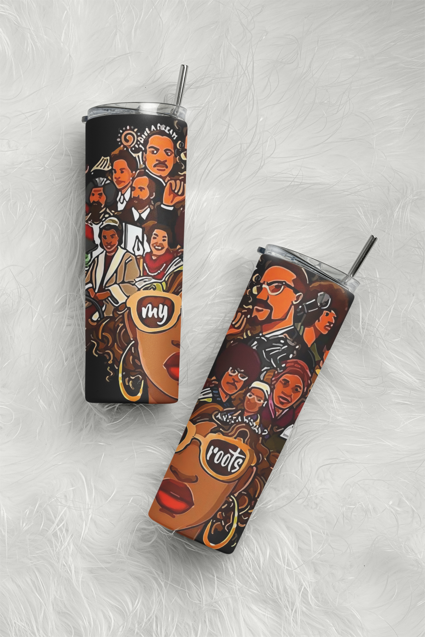 Afro Brown Woman Tumbler 20oz